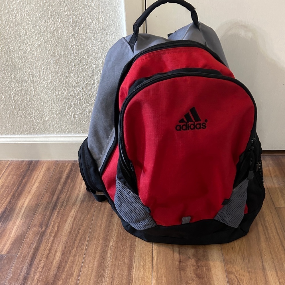 Adidas Backpack Red Gray Bag for Shoulders​